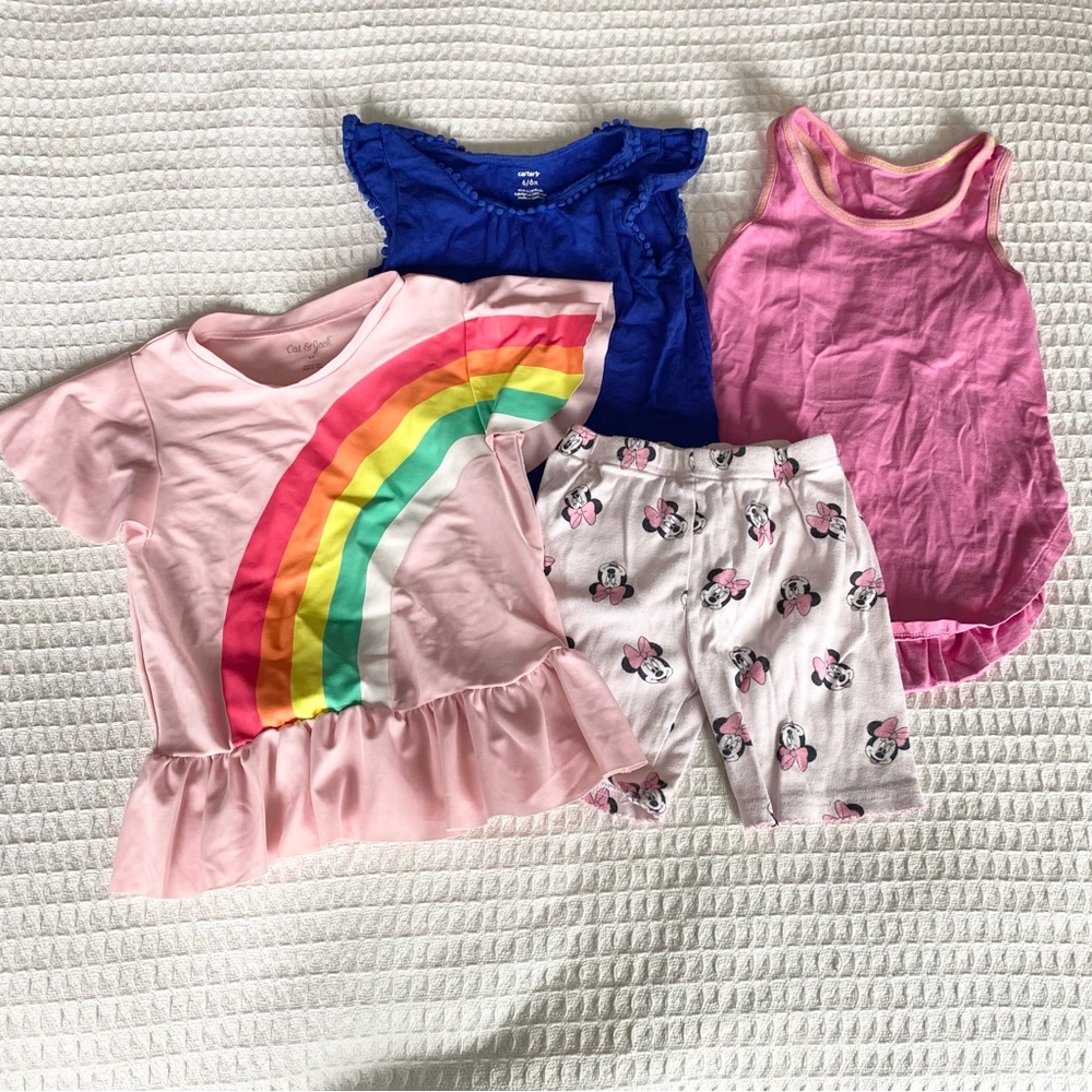 Girls size 6 / 6X colorful summer clothing bundle